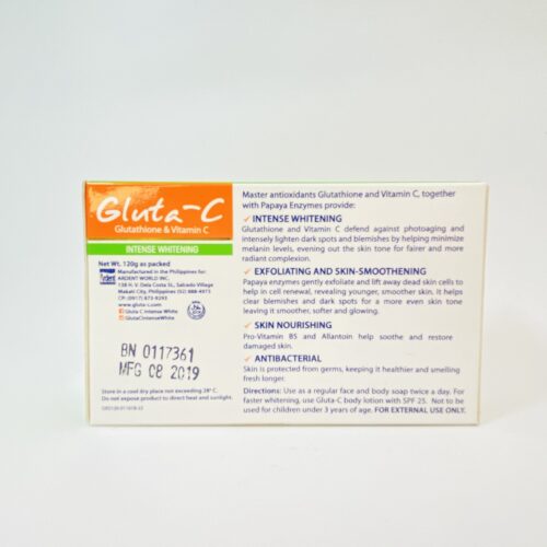 GLUTA-C GLUTATHIONE & VITAMINC SOAP (INTENSE WHITENING) 120grams - Image 3