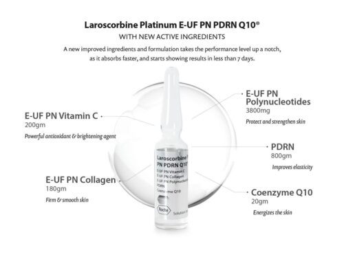 Laroscorbine Platinum E UF PN Vitamin C 200g & Collagen 180g Injection / 12 ampoules - Image 2